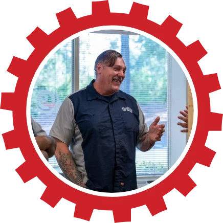 School of Skilled Trades instructor talking with students